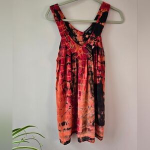 GreaterGood Boho Tie Dye Sleeveless Tunic Top - XL - 100% Viscose